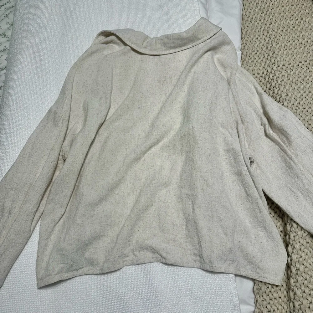 Cream Button-Up Shirt - Picture 2 of 4